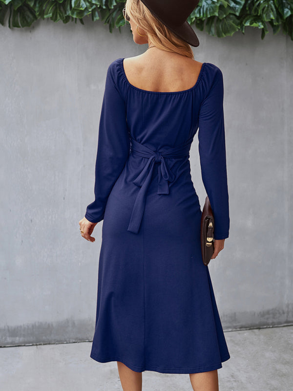 Women's Solid Knit Raglan Sleeve Dress