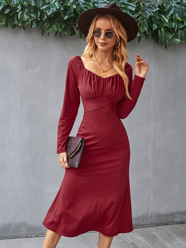 Women's Solid Knit Raglan Sleeve Dress