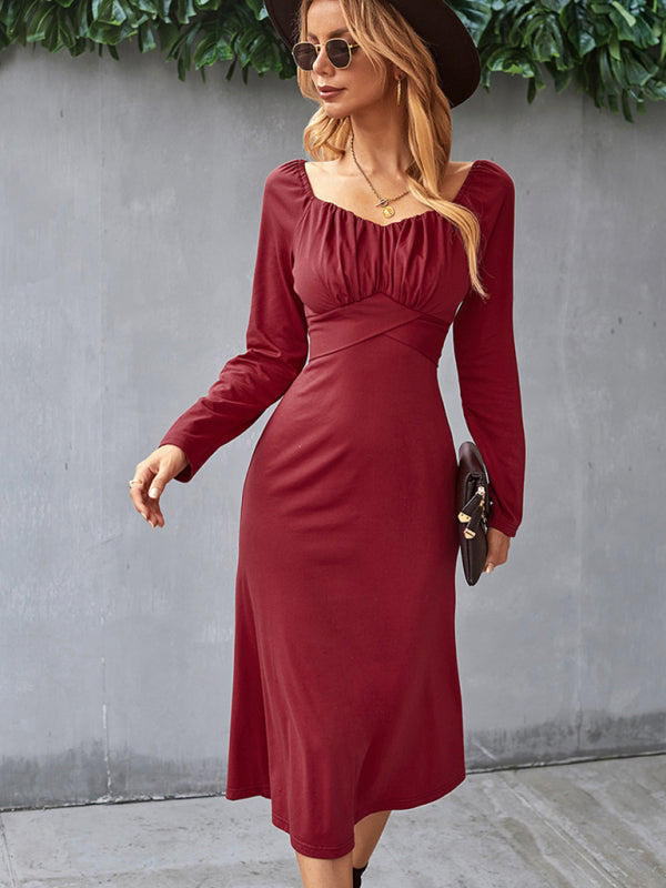 Women's Solid Knit Raglan Sleeve Dress