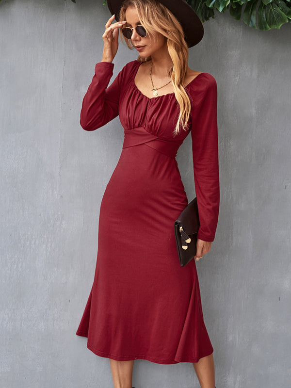 Women's Solid Knit Raglan Sleeve Dress