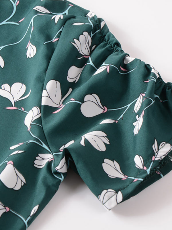 Women's Bohemian Beach Dress Chiffon Print Swing Dress