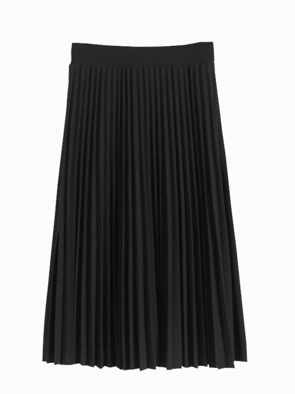 Pleated Knit Midi Skirt – Spring-Summer