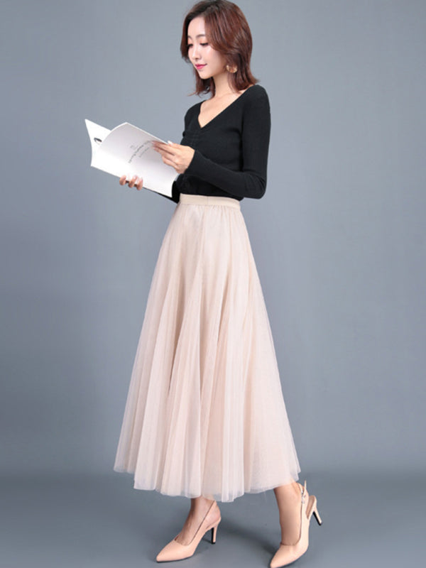 Chiffon High-Waist A-Line Skirt