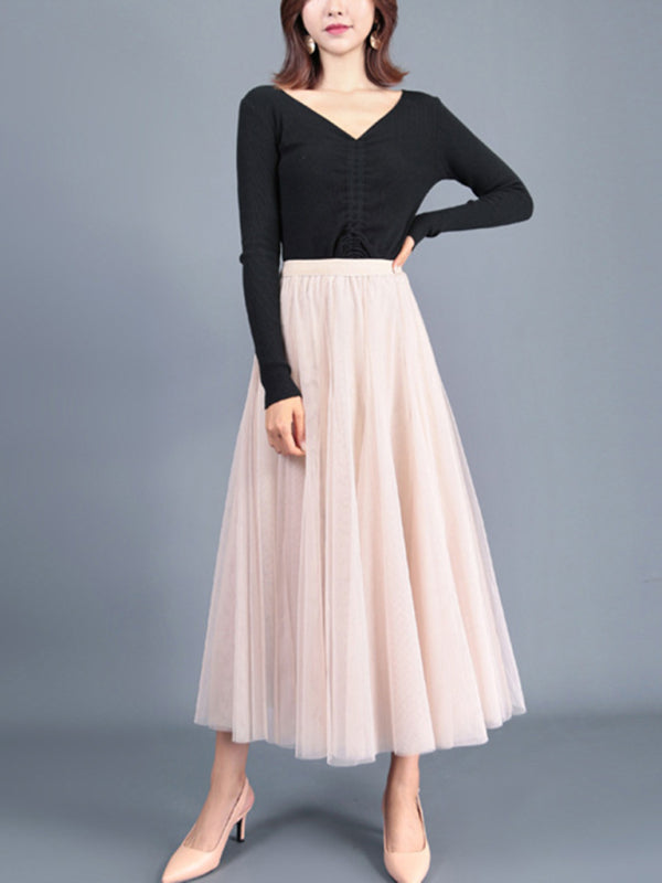 Chiffon High-Waist A-Line Skirt