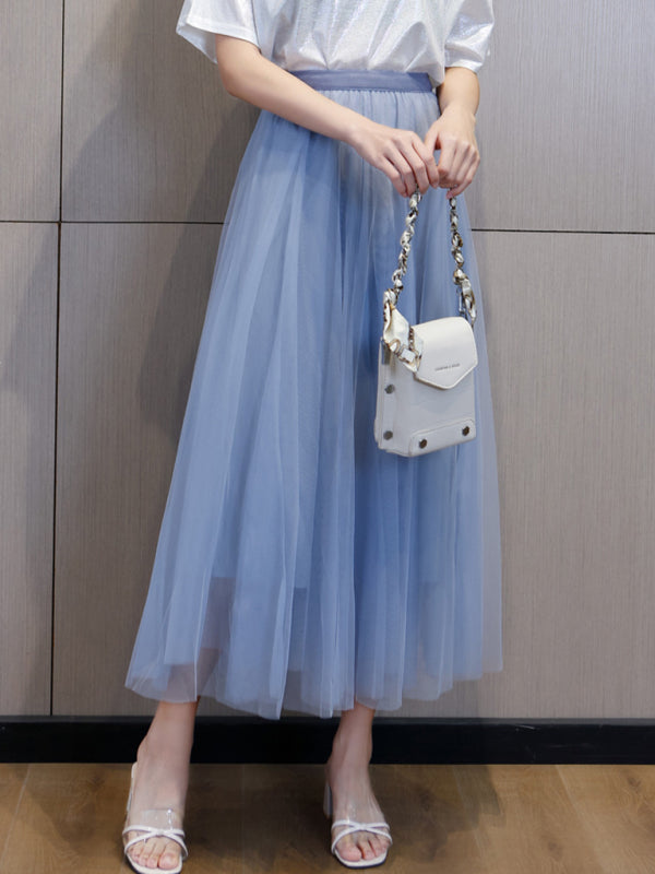 Chiffon High-Waist A-Line Skirt