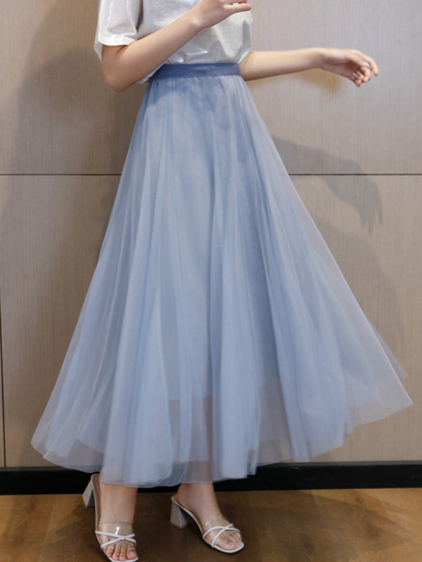 Chiffon High-Waist A-Line Skirt