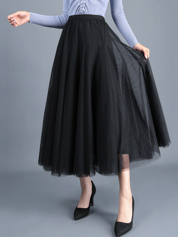Chiffon High-Waist A-Line Skirt