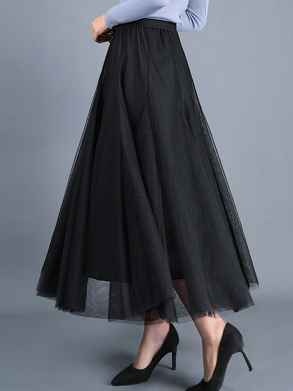 Chiffon High-Waist A-Line Skirt