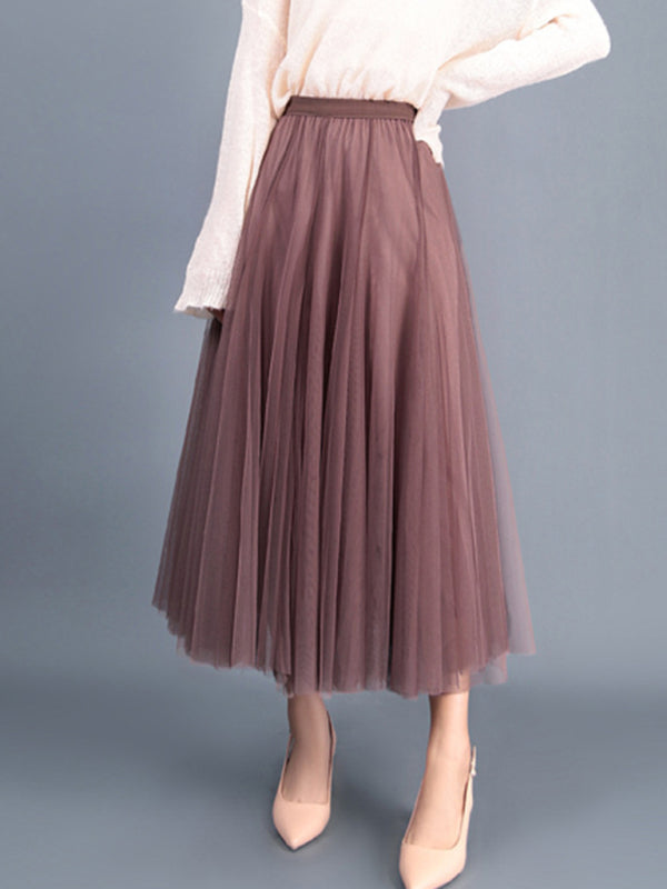 Chiffon High-Waist A-Line Skirt