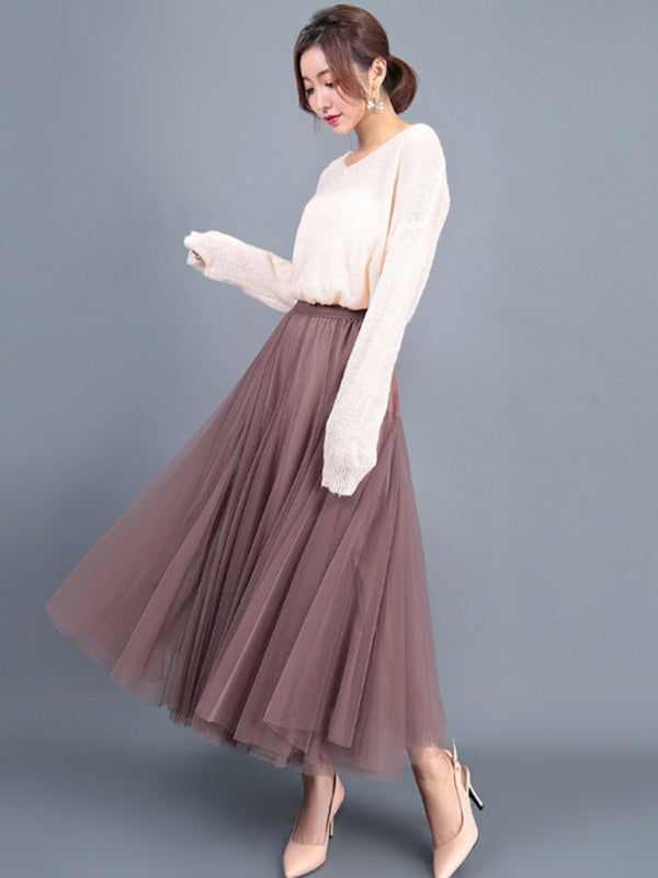 Chiffon High-Waist A-Line Skirt