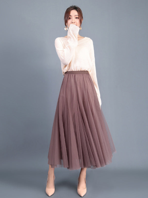 Chiffon High-Waist A-Line Skirt