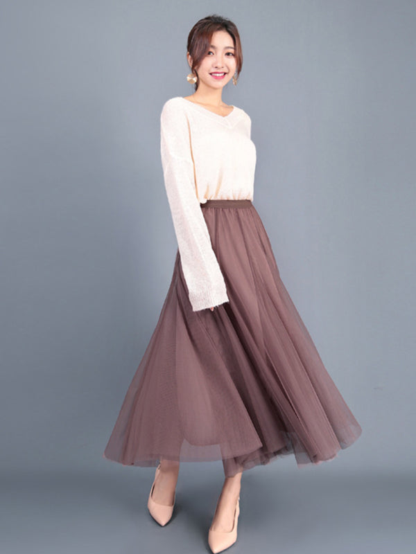 Chiffon High-Waist A-Line Skirt