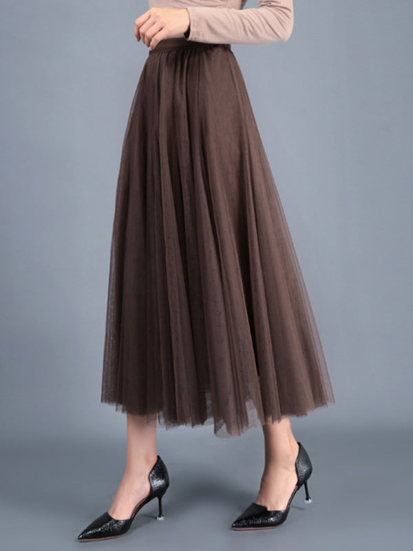 Chiffon High-Waist A-Line Skirt