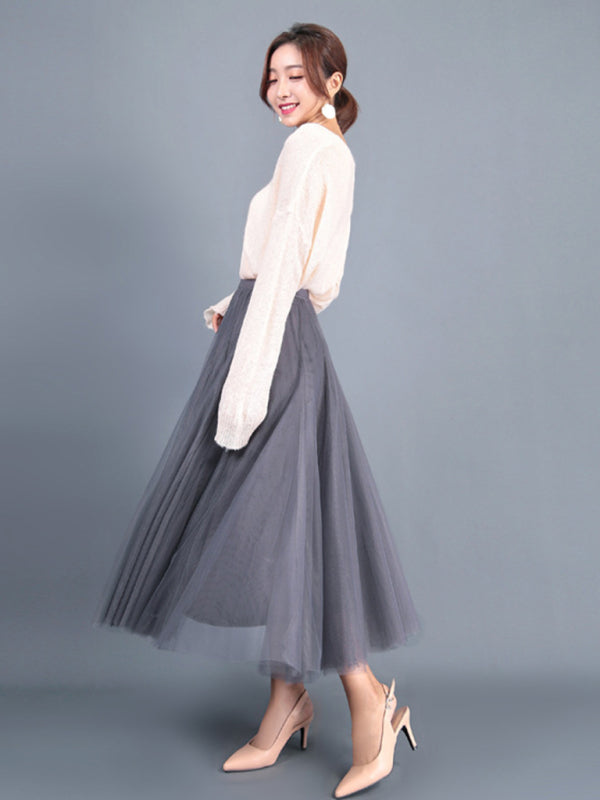 Chiffon High-Waist A-Line Skirt