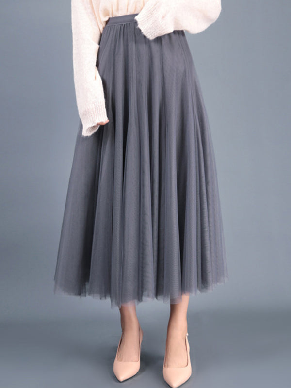 Chiffon High-Waist A-Line Skirt