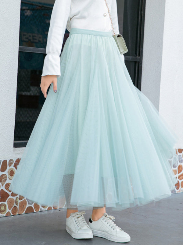 Chiffon High-Waist A-Line Skirt