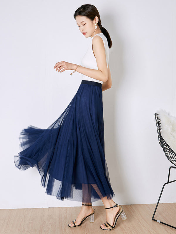 Chiffon High-Waist A-Line Skirt