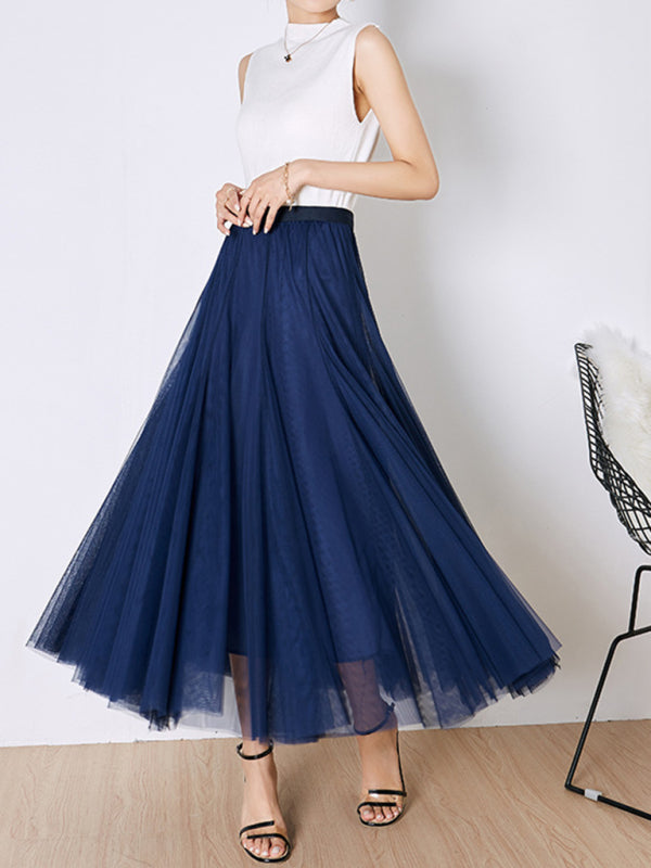 Chiffon High-Waist A-Line Skirt