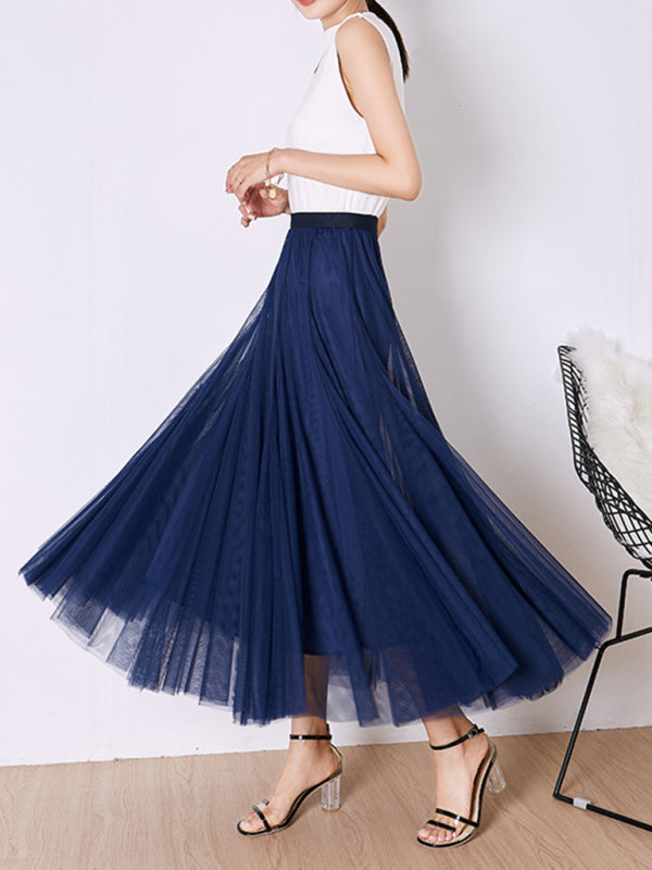 Chiffon High-Waist A-Line Skirt