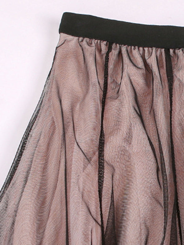 Chiffon High-Waist A-Line Skirt