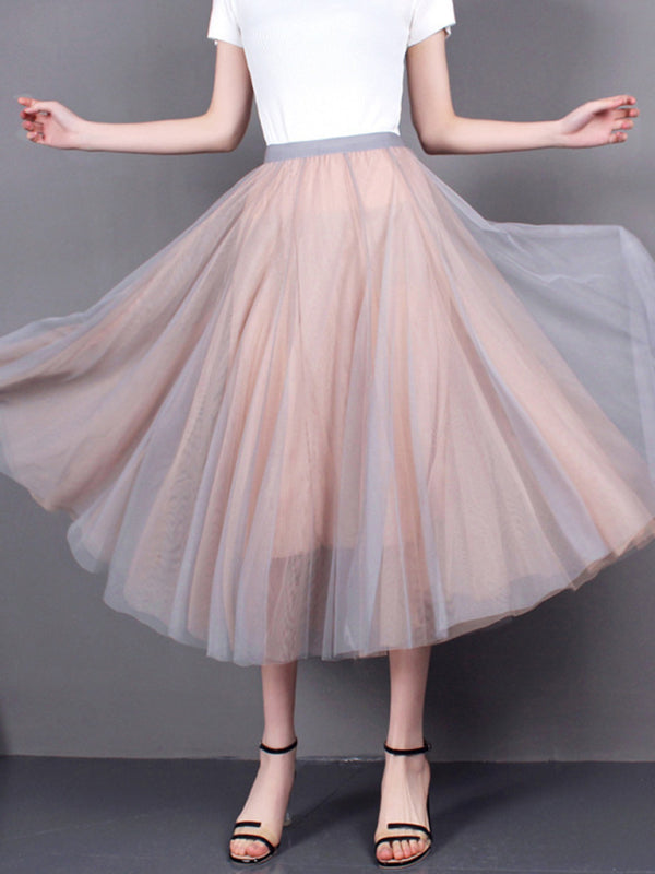 Chiffon High-Waist A-Line Skirt