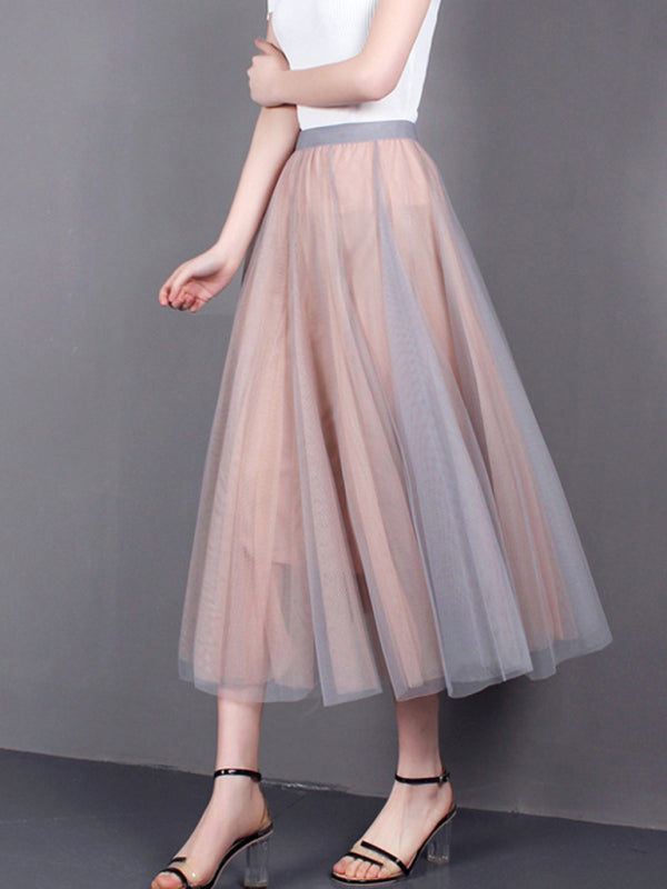Chiffon High-Waist A-Line Skirt