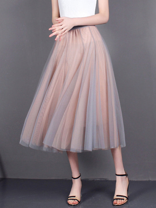 Chiffon High-Waist A-Line Skirt