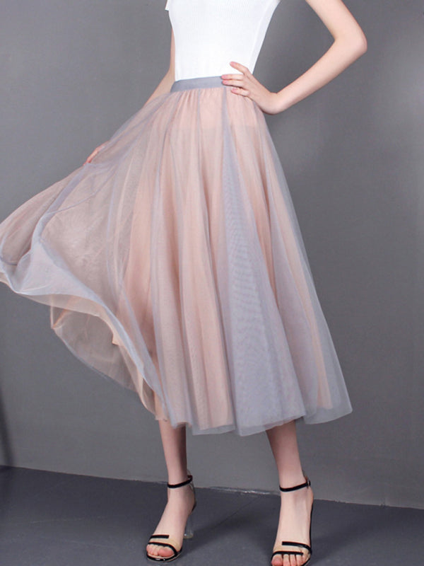 Chiffon High-Waist A-Line Skirt