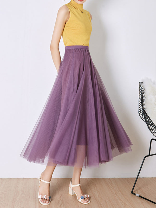 Chiffon High-Waist A-Line Skirt
