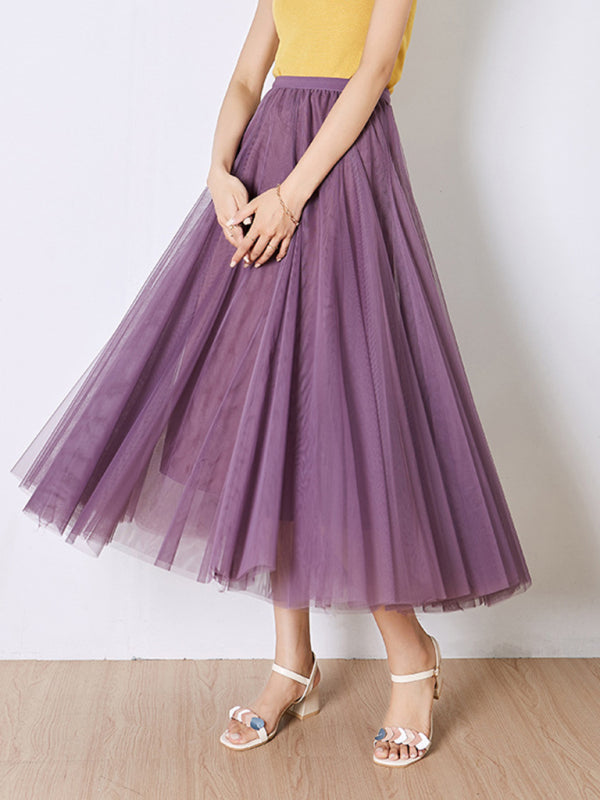 Chiffon High-Waist A-Line Skirt