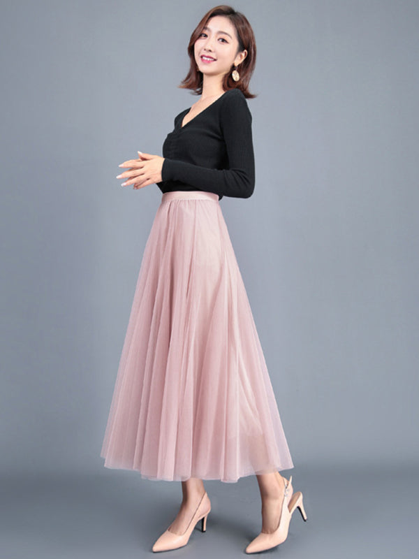 Chiffon High-Waist A-Line Skirt