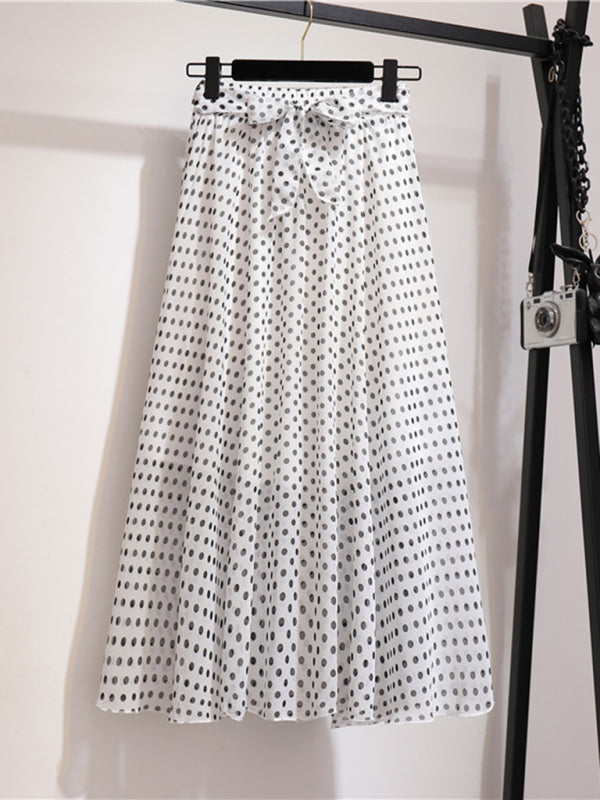 Printed Chiffon Swing Midi Skirt