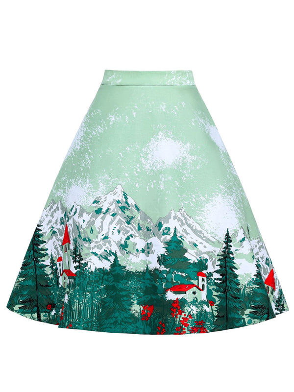 Casual A-Line Printed Skirt