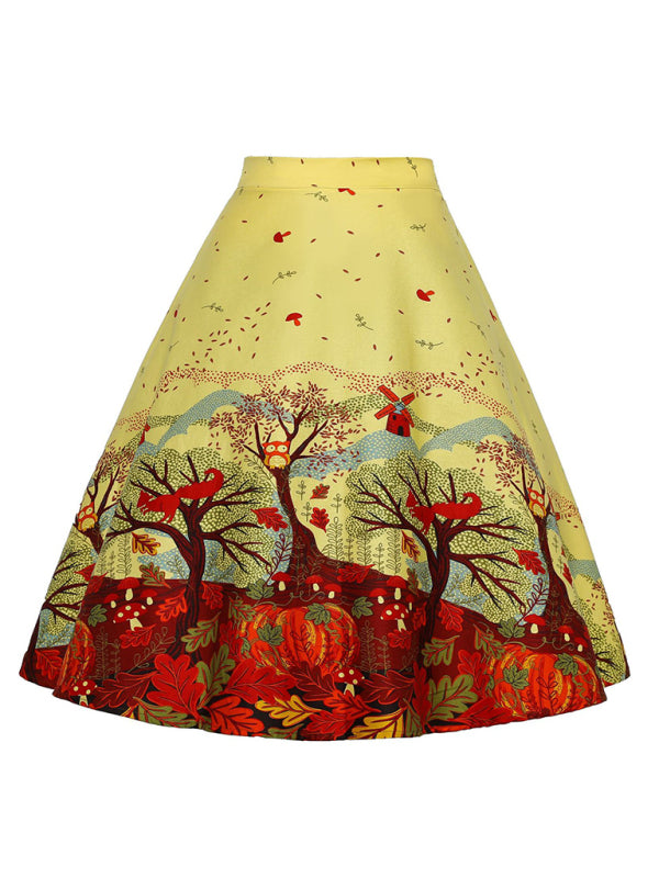 Casual A-Line Printed Skirt