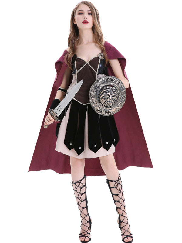 Women's Roman Warrior Halloween Costume Dress