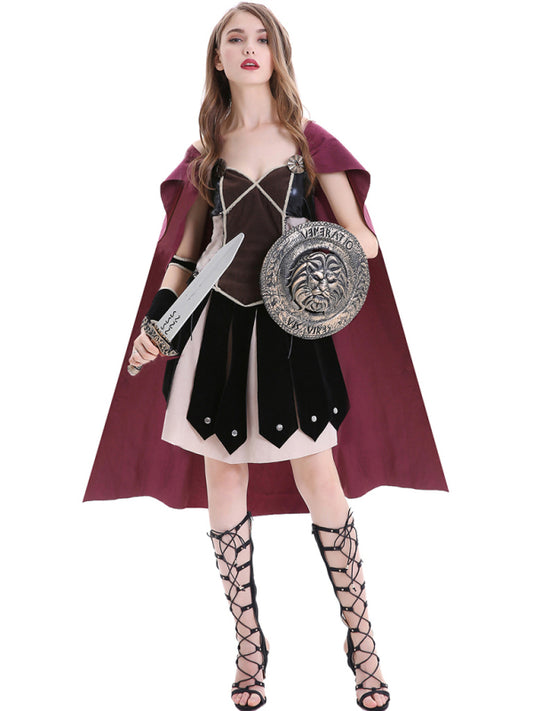 Women's Roman Warrior Halloween Costume Dress