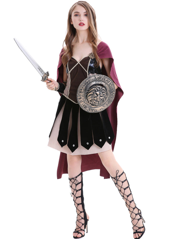 Women's Roman Warrior Halloween Costume Dress