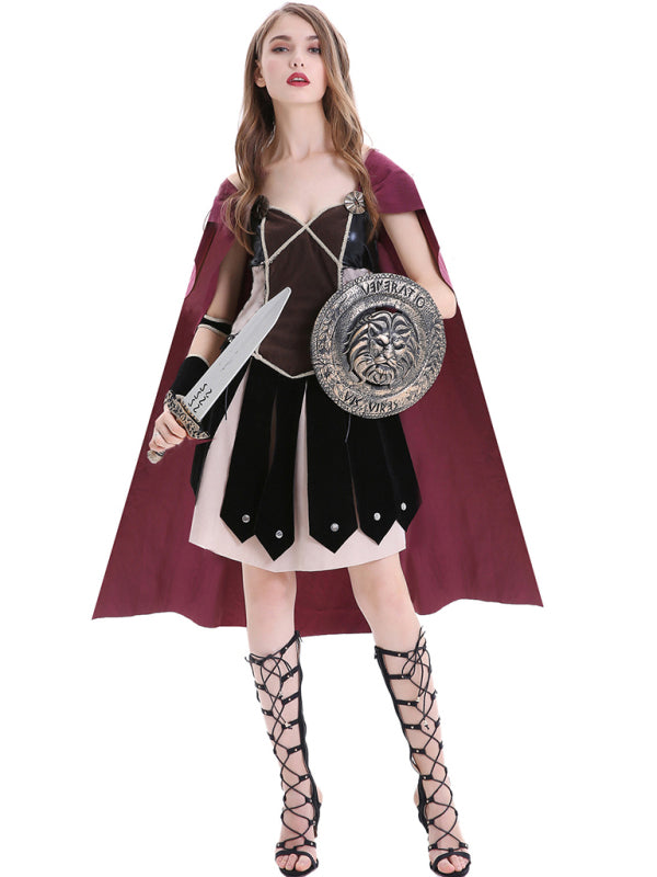 Women's Roman Warrior Halloween Costume Dress