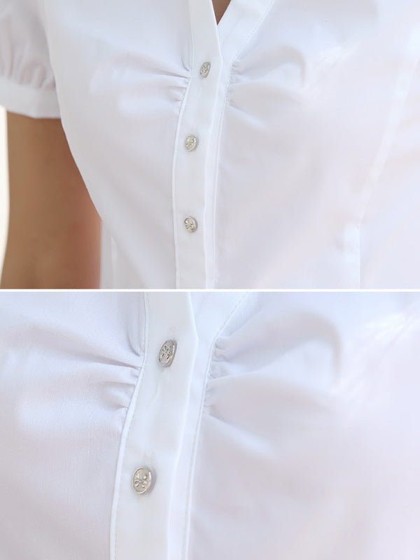 Women's Short Sleeve Work Blouse – Casual Office Top