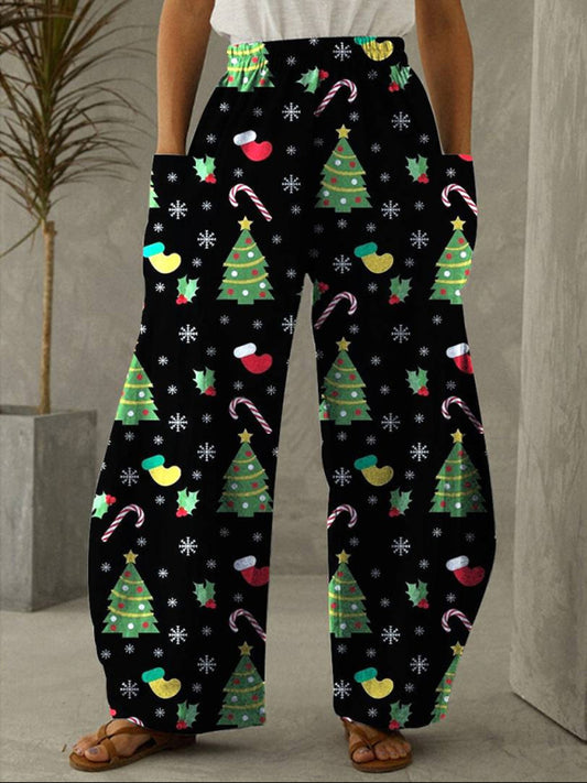 Festive Gnome Wide Leg Pants