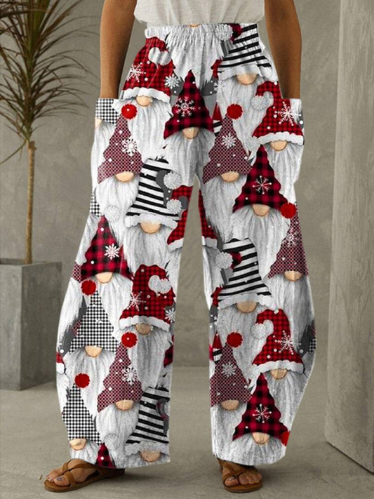 Festive Gnome Wide Leg Pants