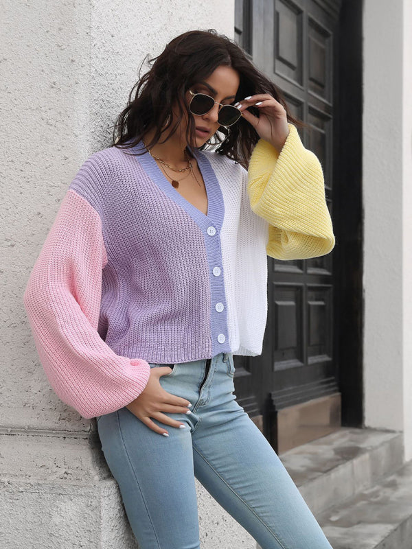 Women's Colorblock Knit Cardigan
