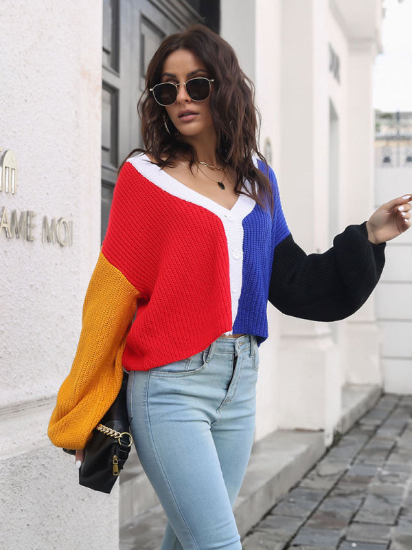 Women's Colorblock Knit Cardigan