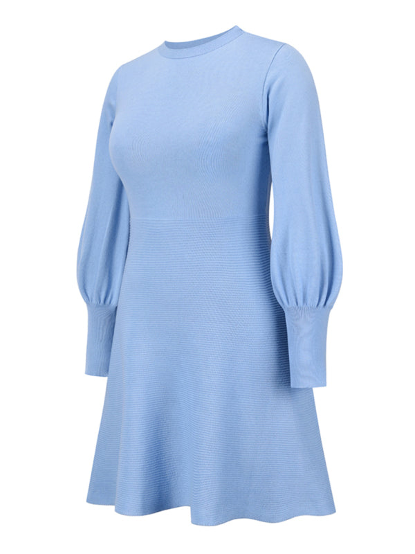Slim Fit Long Sleeve Knit Sweater Dress – Elegant Fall & Winter Style