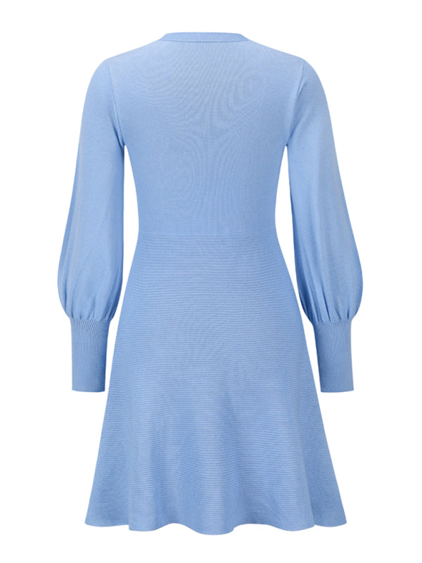 Slim Fit Long Sleeve Knit Sweater Dress – Elegant Fall & Winter Style