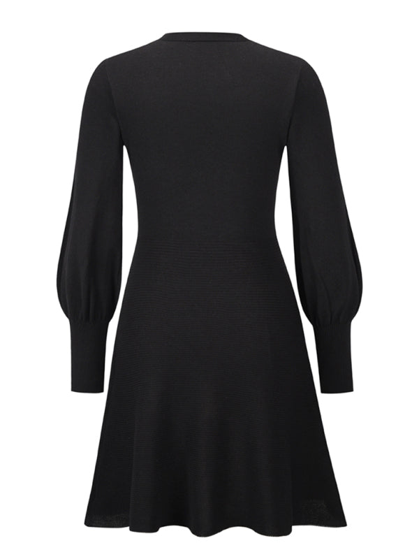 Slim Fit Long Sleeve Knit Sweater Dress – Elegant Fall & Winter Style