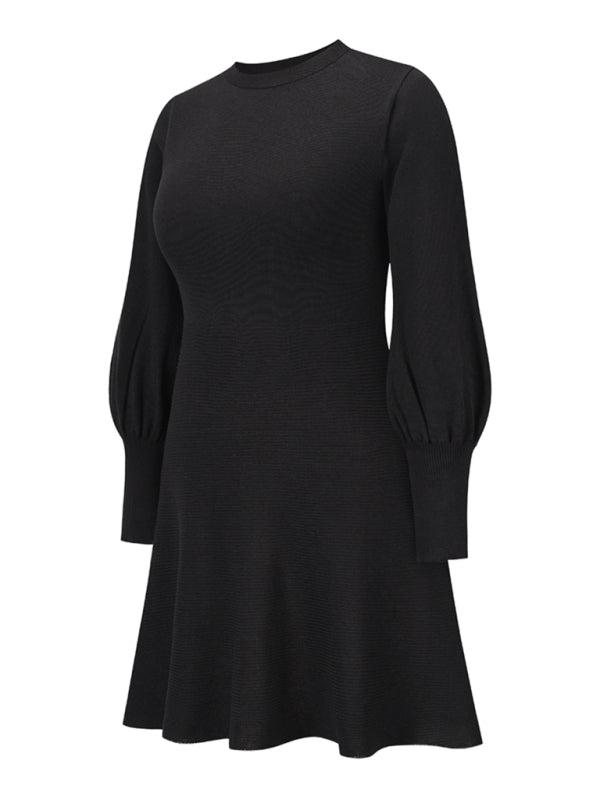 Slim Fit Long Sleeve Knit Sweater Dress – Elegant Fall & Winter Style