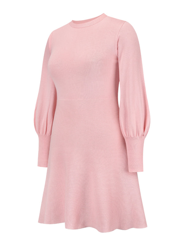 Slim Fit Long Sleeve Knit Sweater Dress – Elegant Fall & Winter Style