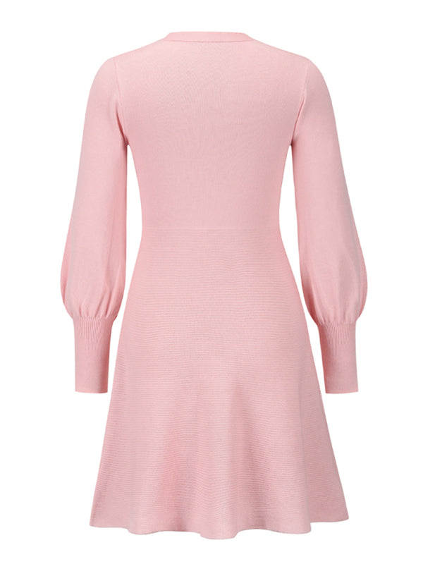 Slim Fit Long Sleeve Knit Sweater Dress – Elegant Fall & Winter Style