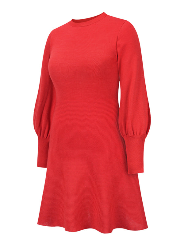 Slim Fit Long Sleeve Knit Sweater Dress – Elegant Fall & Winter Style